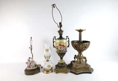 Group Lot of Lamps and Lamp Bases
