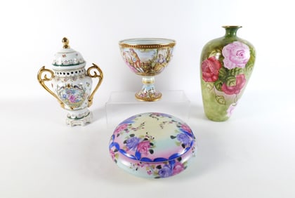 Lot of Hand Painted and Transferware Porcelain Items