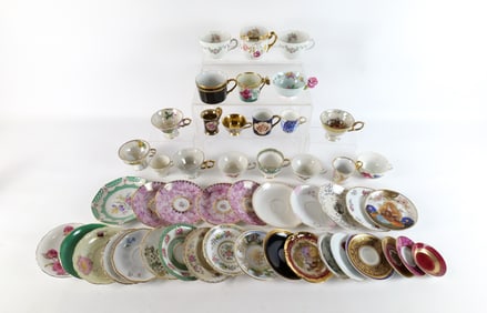 Group Lot of Various Mismatched Cups and Saucers