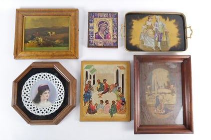 Group Lot of Mostly Framed Decorative Items