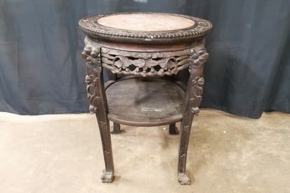 Antique Carved Oriental Plant Stand