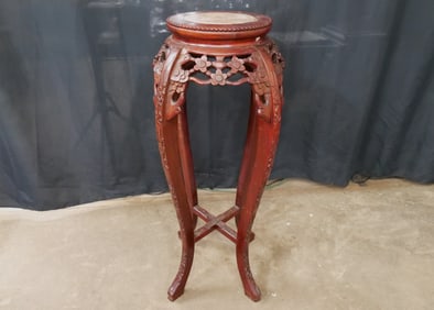 Oriental Plant Stand with Marble Insert