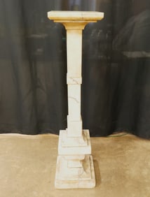 Carved Alabaster Pedestal