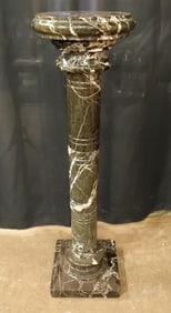 Hand Carved Marble Two Piece Pedestal