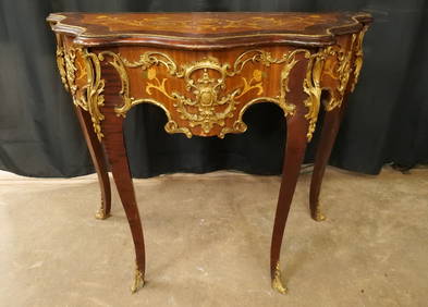 French Style Inlaid Satinwood Side Table (1 of 15)