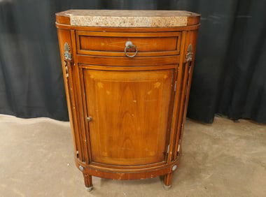 French Style Marble Top Nightstand