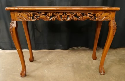 Marble Top Asian Influenced Sofa Table