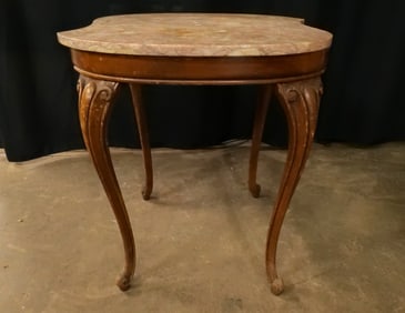 French Provincial Marble Top Side Table