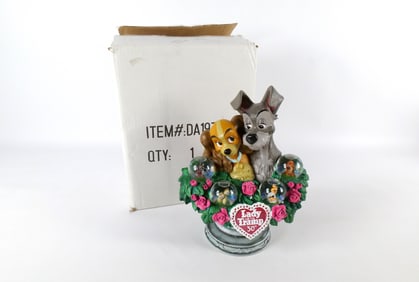 Disney Auctions Lady and The Tramp Mini Snow Globe Figurine