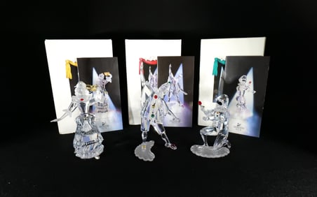 Lot of 3 Swarovski Masquerade Crystal Figurines