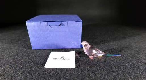 Swarovski Crystal Pink Parakeet Figurine