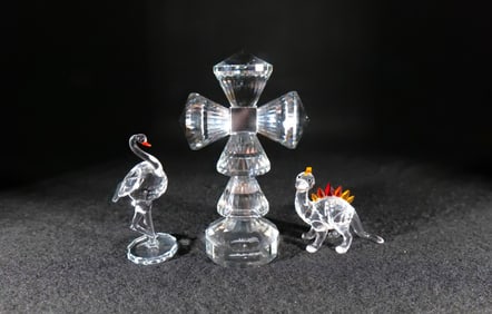 Lot of 3 Crystal Figurines