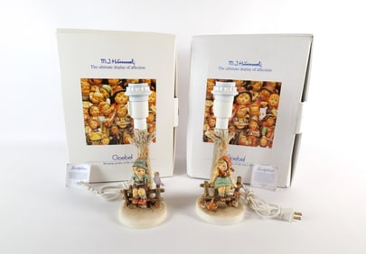 Pair of Hummel Goebel Figural Lamps