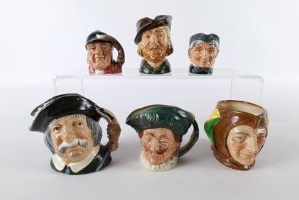 Lot of 6 Royal Doulton Small/Mini Character Jugs