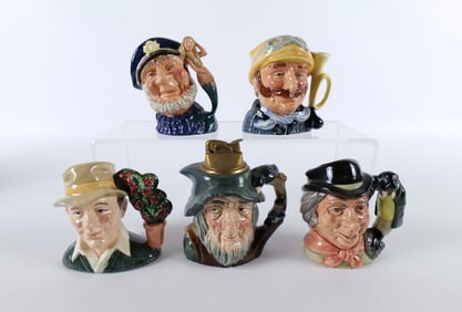 Lot of 5 Royal Doulton Small Size Character Jugs
