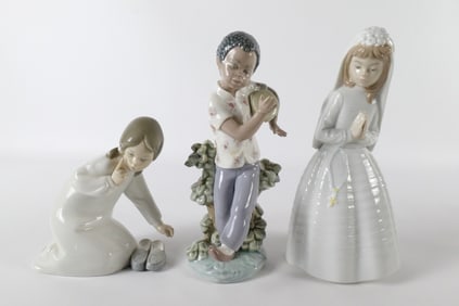 Lot of 3 Lladro and Nao Figurines