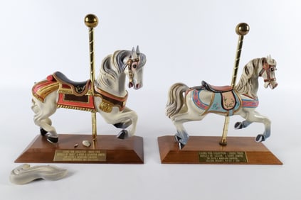 Lot of 2 Floyd L. Moreland Carousel Horses - AS-IS