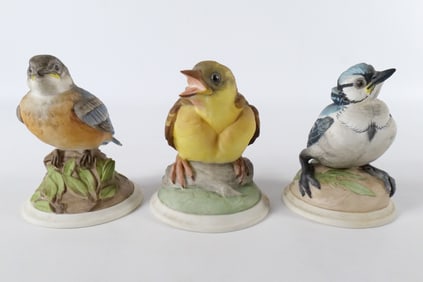 Lot of 3 Boehm Porcelain Bird Figurines