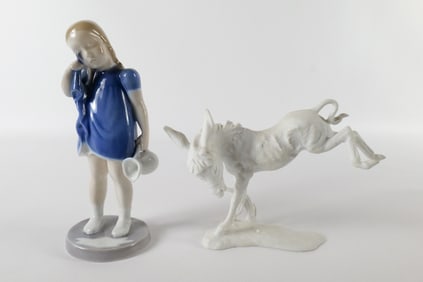 Lot of 2 German Porcelain/Bisque Figurines