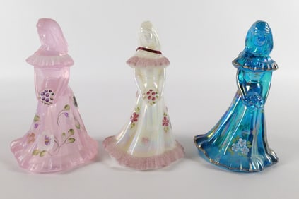 Lot of 3 Fenton Hand Painted Bridesmaid Figurines