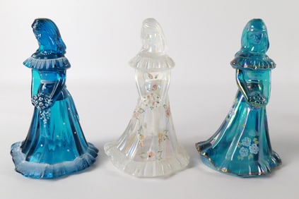 Lot of 3 Fenton Hand Painted Bridesmaid Figurines