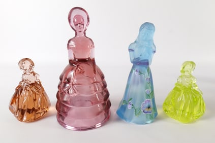 Lot of 4 Glass Lady Figurines