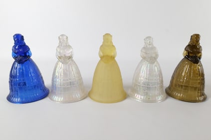 Lot of 5 Imperial Glass Suzanne Figural Bells