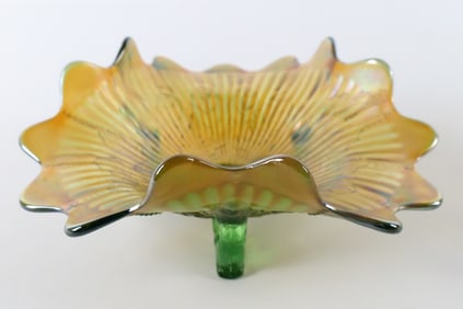Northwood Iridescent Carnival Glass Candy Dish