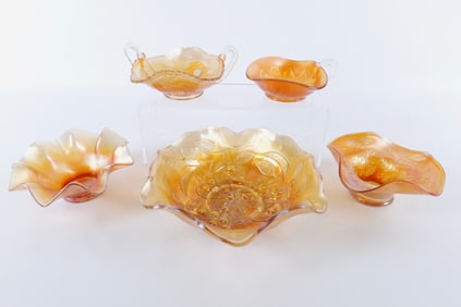 Lot of Carnival Glass Serving Bowls/Vases