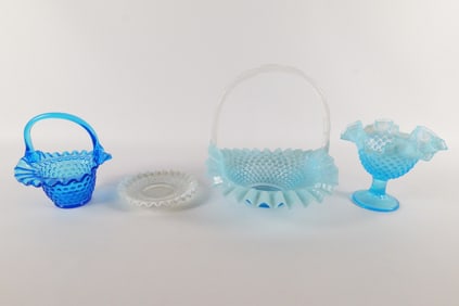 Group Lot of Hobnail Glass Items