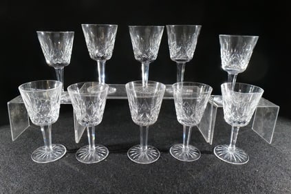 Lot of 10 Waterford Lismore Wine/Water Glasses
