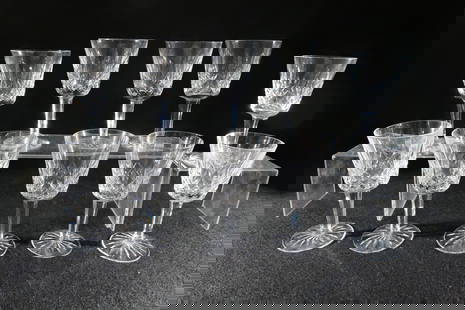 Lot of 10 Waterford Lismore Wine/Water Glasses: Lot of 10 Waterford Lismore Wine/Water Glasses. One has chipping on the rim. Measures 5.75" tall. All invoices must be paid within 24 hours of the sale. We offer multiple shipping options please read