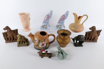 Group Lot of Pottery and Metal Collectibles