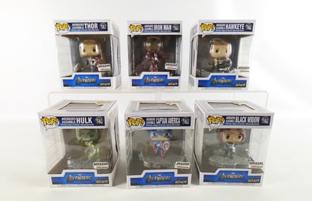 Complete Set of Funko Avengers Assemble Deluxe Bobbleheads