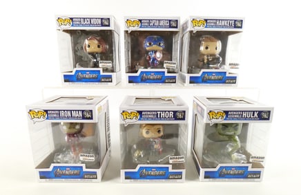 Complete Set of Funko Avengers Assemble Deluxe Bobbleheads