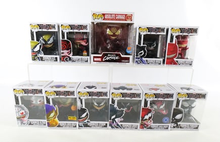 Lot of 11 Funko Marvel Venom and Carnage Pops