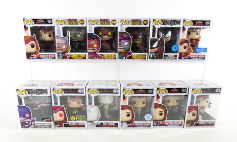 Lot of 12 Mixed Marvel Funko Pops