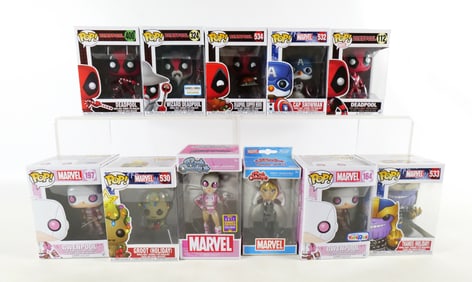 Lot of Funko Mixed Marvel Pops and Rock Candy Figures