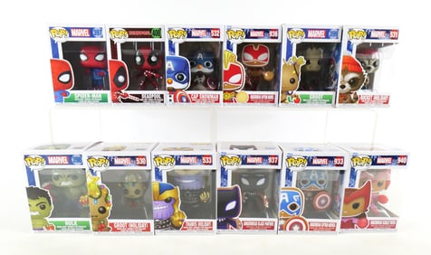 Lot of 12 Funko Marvel Holiday Themed Pops