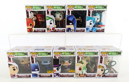 Lot of 9 Funko DC Holiday Pops