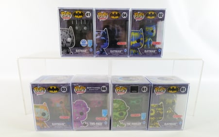 Lot of 7 Funko Batman Art Series Pops