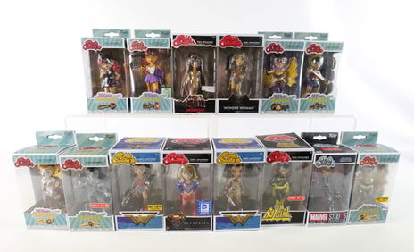 Lot of 12 Funko DC and Marvel Rock Candy Figures