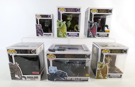 Lot of 6 Funko Game of Thrones Dragon Pops