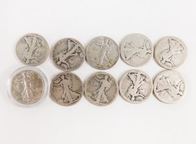 Group of Walking Liberty Half Dollars