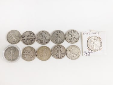 Group of Walking Liberty Half Dollars