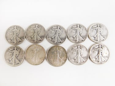 Group of Walking Liberty Half Dollars