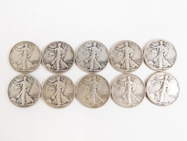 Group of Walking Liberty Half Dollars
