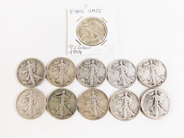 Group of Walking Liberty Half Dollars