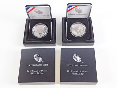 2 - 2015 March of Dimes Silver Dollars
