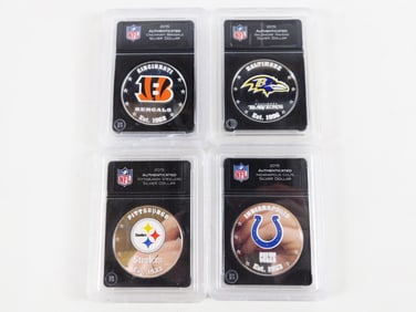 4 Bradford Exchange NFL Silver Dollars